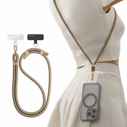 TORRAS Handykette Universal Verstellbar Handyband zum Umhängen aus doppeltem Nylon-Seil Robust Angenehm Lanyard Handy Umhängeband mit Metallschnalle Haltbar Braun