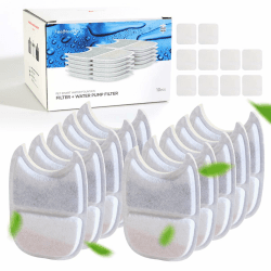 10 Packung Ersatz Filter und Vorgefilterter Schwämme für FEELNEEDY 4L Trinkbrunnen für Katzen mit Bewegungssensor (YPD-C004) Katzenbrunnen Filter+Schwämme-E(10 Packung)