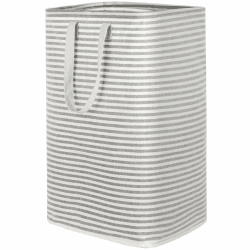 Lifewit 80L Wäschekorb, Großer Wäschekorb, Faltbare Wäschebox, Wasserdichter Wäschesortierer/Aufbewahrungsbox mit Griffen, grau, 40 x 30 x 67 cm Grau 80L