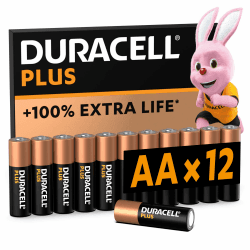 Duracell Plus Batterien AA, 12 Stück, langlebige Power, AA Batterie für Haushalt und Büro Größe AA Plus (+100% Langlebiger) 12 Stück