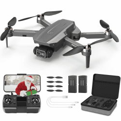 Wipkviey B12 GPS Drohne mit kamera 4k, FPV RC Quadrocopter mit Bürstenlos Motor, Niedrige Batterierückgabe, Rückkehr mit einem Klick, für Anfänger Erwachsene, unter 249g, 50Min. Flugzeit mit 2 Akku Schwarz