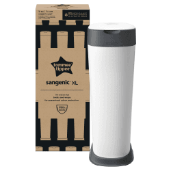 Tommee Tippee Twist & Click Windeleimer XL, Fasst bis zu 60 Windeln, Umweltfreundlicheres System mit 1 Nachfüllkassette mit Nachhaltig Bezogener Antibakterieller Greenfilm-Folie XL Weiß