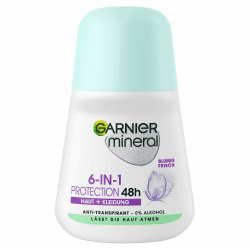 Garnier Roll-On Deo für Frauen, Deodorant mit frischem Duft und bis zu 48 Stunden Schutz vor Achselnässe und Körpergeruch, Mineral Protection 6in1 Anti-Transpirant, 1 x 50 ml 50 ml (1er Pack)