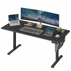 SONGMICS Höhenverstellbarer Schreibtisch elektrisch, 70 x 160 x (72-120) cm, Verstellbarer Tisch, Memory-Funktion für 4 Höhen, für Homeoffice, Arbeitszimmer, tintenschwarz LSD136B01 70T x 160B x (72-120)H cm Tintenschwarz