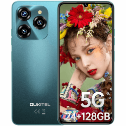 OUKITEL C50 5G Smartphone Ohne Vertrag - 24GB+128GB/1TB erweiterbar Handy Ohne Vertrag 6,8 Zoll 5150mAh Android 14, MTK Dimensity 6100+ günstig Smartphone, 50MP Kamera, Dual SIM 5G Simlockfreie Handys Primäres Grün