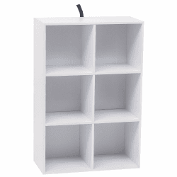 WOLTU Bücherregal 6 Fächer, Würfelregal Weiß, Standregal aus Holzwerkstoff, Aufbewahrungsregal Büroregal Aktenregal, 59,6x89x29 cm (BxHxT), SK002ws3 Weiß 6 Fächern ( 59,6 x 89 x 29 cm )