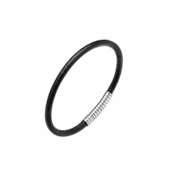 Viwind Echt leder armband Herren Damen Armband 4 mm weiches Echtleder armband 20/20.5cm Automatische Schnalle aus Edelstahl Schmuck mit Geschenkbox 20cm Schwarz