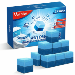 Vacplus WC Reiniger Duo-Aktiv Reinigungswürfel für Wasserkästen, 12 Stück, extra stark, verhindert Kalk & Schmutz Blau