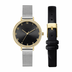 KIMOMT Damenuhren Lederband Luxus Quarzuhren wasserdichte Mode Kreative Armbanduhr für Damen Mädchen Damen Grau Schwarz-2 Uhrenarmband