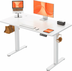 ErGear Elektrisch Höhenverstellbarer Schreibtisch 120x60 cm, Schreibtisch Höhenverstellbar mit 4 Memory-Funktion, Gaming Tisch mit Vierteilige Tischplatte Weiß 120 x 60cm