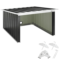 Gardebruk® Mähroboter Garage Pultdach Metall 89x90x54cm Wetterbeständig Dach klappbar 4X Erdanker Carport Rasen Anthrazit 89x90x54cm Anthrazit