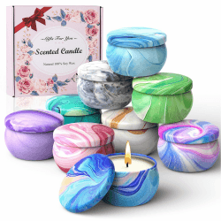 Auriostar Geschenke für Frauen Duftkerzen Geschenkset - Weihnachten Geschenke 9 Stück Sojawachs Kerzenset, Duftkerze Geschenke Lange Brenndauer für Frauen, Freundin, Mütter zu Geburtstag Valentinstag Polarlicht 9 Sets