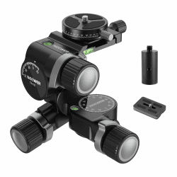 NEEWER 3 Wege Neiger Stativkopf mit 360° Schwenk Arca QR Platte, Millimeter Mikroeinstellung, 3 Achsen Schwenk Neigekopf mit Schnellwechsel für große und feine Dual Modi, Max. Belastung 6kg, TH16 Geared Head with QR Plate
