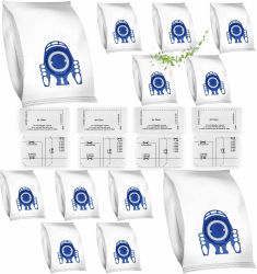 12 Staubsaugerbeutel geeignet für Miele GN Serie Staubsauger Classic C1, Complete C2 C3, S2000 S5000 S8000 Staubbeutel inkl. 8 Microfilter 12 Beutel Weiß
