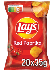 Lay's Red Paprika - Knusprig gewürzte Kartoffelchips für eine gelungene Party - 20 x 35g 35 g (20er Pack)