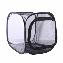 RofHaus Insekt Und Schmetterling Habitat Käfig Schwarz Faltbare Schutz Käfig Mesh Terrarium Pop-Up-30 * 30 * 30cm 30*30*30cm