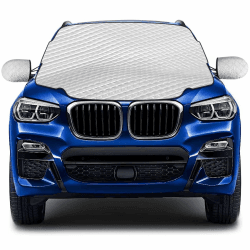 Frontscheibenabdeckung, Auto Scheibenabdeckung Windschutzscheibenabdeckung, Magnetisch Frostabdeckung mit Seitenspiegelabdeckung, Autofenster-Sonnenschutz, Frostschutz für Auto/SUV ,157cm × 126cm Large Size（with mirror cover）