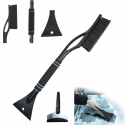 STFYUG 2 In 1 Schneebesen Auto, Eiskratzer Auto mit Besen, Eiskratzer mit Besen, Auto Schneebesen, Besen Auto Schnee, Schneebesen Auto Lackschonend für SUV, LKW, Fahrzeugwindschutzscheibe(C2)