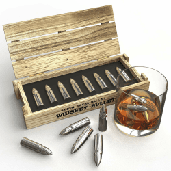 Geschenke für Männer - Bullet Eiswürfel Edelstahl Wiederverwendbare Metall Whisky Steine für Jahrestag Und Geburtstag Personalisierte Geschenk für Ihn Ehemann Papa Freund (8Stück) 8 Bullet Eiswürfel Angebot bei HelloDeals
