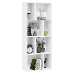 WOLTU Bücherregal, Regal mit 8 offenen Fächern, Standregal Weiß, Würfelregal, Raumtrenner Regal, Aufbewahrungsregal für Wohnzimmer Küche Büro, 60 x 143,5 x 29 cm, SK032ws Weiß 8 Fächern ( 60 x 143,5 x 29 cm )