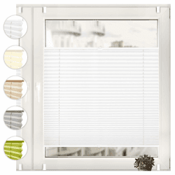 Sonello Plissee Klemmfix ohne Bohren 75cm x 100cm Weiß Faltrollo Plisseerollo Jalousie für Tür & Fenster Blickdicht Sichtschutz Sonnenschutz Fertifplissee Rollo Weiß B75 x H100 cm