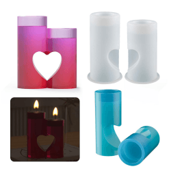 URAQT Epoxidharz Silikonform, 2 Stück 3D Liebes Harz Kerzenhalter Form, Formen Resin Gießharz Silikon Mold, DIY Dekoration für Haus, Silikonform Basteln Handwerk