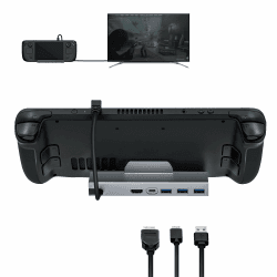 Mcbazel 5 in 1 Steam Deck Dockingstation, Steam Deck Dock, Steam Deck Ladestation mit 4K@60Hz HDMI-Port, Type-C PD 100W Schnellladeport, 3 USB-A 3.0 für Steam Deck/Nintendo Switch/OLED