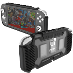 KIWIHOME Grip Case für Switch Lite, Schützende Hartschale für Switch Lite 2019 mit Komfortablem Griff und Spielkartenfächern (Schwarz)