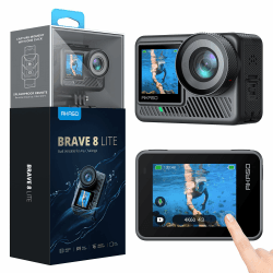 AKASO Action Cam 4K60FPS-Unterwasserkamera 20MP 60M Wasserdicht SuperSmooth Stabilisierung EIS 4.0,WLAN Actioncam mit 150° Weitwinkel,4xZoom,8X Slo-mo,2x1550mAh Akkus-Brave 8 Lite