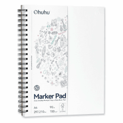 Ohuhu Skizzenbuch A4 – Doppelseitig, 60 Blatt/120 Seiten – 150 g/m² – Säurefreies Papier – Spiralgebundenes, Durchschlagfestes Papier zum Aquarell Skizzieren Illustration, Porträt A4 (210mm x 297mm)