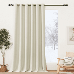 PONY DANCE 1 Stück Vorhang Blickdicht - Thermovorhang Hitzeschutz Verdunklungsvorhänge Wohnzimmer Gardinen mit Ösen Extra Breite Gardinen Blickdicht, H 260 x B 200 cm, Hellbeige H260 x B200 cm (1er Pack) Hellbeige