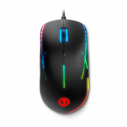 Ozone Raton Gaming Neon X50 -OZNEONX50- Esports Mouse Gaming - Optischer Sensor Pixart PMW3327, ARGB, 6200 DPI, programmierbare Tasten, ergonomisch, ambidextrous, Schwarz NEONX50 Maus