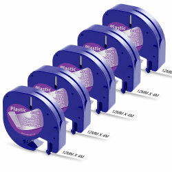 Aken Schriftband Kompatibel mit Dymo LetraTag XR Etikettenband Transparent 12mm x 4m, Clear Plastic 16951 Kompatibel mit Dymo Etikettenband Durchsichtig für Dymo LetraTag LT-100H LT-100T 200B XR XM Schwarz auf Transparent