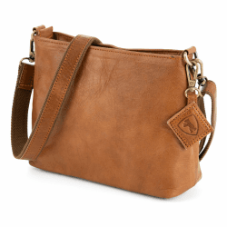 Berliner Bags Vintage Umhängetasche Marbella S, Mittelgroße Schultertasche Crossbody Bag aus Leder, Handtasche für Damen - Braun Braun S