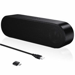 ZETIY PC Lautsprecher, USB Computer Lautsprecher mit USB-Einspeisung, PC Soundbar mit USB C Anschluss, USB Lautsprecher PC für Desktop, Laptop, Notebook, Plug and Play （Schwarz） black