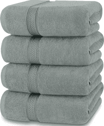 Utopia Towels - 4er-Pack Badetücher Set Premium 100% ringgesponnene Baumwolle 69 x 137 cm Handtücher, sehr saugfähig, weiches Gefühl Duschtücher (Kühles Grau) 4er-Pack Kühles Grau
