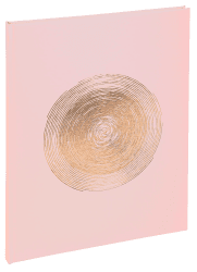 Exacompta 47983E Klassisches Gästebuch Ellipse Hochformat 27x22 cm Kunstlederpapier mit Rosé-Goldprägung Goldschnitt 100 einfarbige weiße Seiten Farbe: Hellrosa Hellrosa Gästebuch