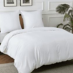 BEDSURE Bettwäsche 155x220 Baumwolle Weiß - Bettwäsche-Sets 155 x 220 cm Bettbezug 3teilig mit 2 Kissenbezüge 80x80 cm, Oeko-TEX Bettwäsche mit Reißverschluss 155 x 220 cm Weiß