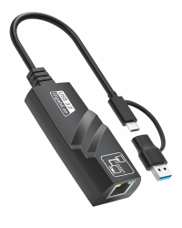 USB A/C Ethernet Adapter Gigabit Geschwindigkeit für MacBook, iPad Pro und mehr. RJ45 LAN Adapter Treiberfrei, 10/100/1000 Mbps RJ45 Netzwerkadapter für ultimative Konnektivität Black 0.9ft USB A and C