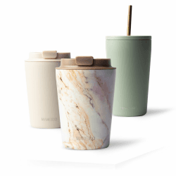 MAMEIDO Thermobecher 350ml, 470ml & 700ml - dichter Kaffeebecher to go aus Edelstahl doppelwandig isoliert, auslaufsicher - Coffee to go Becher warmhaltend (Pearl Marble, 0,35l) 350 ml Pearl Marble