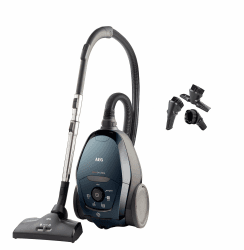 AEG VX82-1-2ST Staubsauger / autom. Saugkraftregulierung / extrem leise auch auf Teppich / Aufnahme von großen + kleinsten Partikeln / langes Kabel / 55% Recyclingmaterial / 600W / petrol mit Multifunktions-Düse Single
