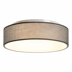Zedelmaier Deckenlampe Stoff Rund E27x1 max.40W Deckenleuchte mit Stoff-Lampenschirm Wohnzimmer Schlafzimmer Kinderzimmer Flur Lampe Decke (Grau,Ø30x12,5cm) Grau Ø30cm