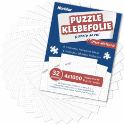 Nariolar Ultra-Haftung Puzzle Klebefolie, 32 Super Puzzlekleber zum Erhalt von 4 x 1000 Teile Puzzles und zum Schutz der Puzzles in nur wenigen Minuten 32pcs