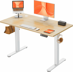 ErGear Elektrisch Höhenverstellbarer Schreibtisch 120x60 cm, Schreibtisch Höhenverstellbar mit 4 Memory-Funktion, Gaming Tisch mit Vierteilige Tischplatte Beige 120 x 60cm