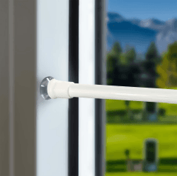 2 Stücks Klemmstange Gardine Gardinenstange ohne Bohren, mit Saugnäpfen Montage ohne Bohren, für Fenstergardine, Bistrogardine- Weiß, 50-80cm Weiß 50-80CM(2 Stücks)Φ7/10MM