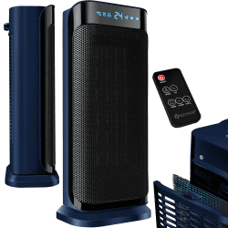 KESSER® - Heizlüfter mit Fernbedienung - 2000W Keramik Heizlüfter Heiztower 10-35°C energiesparend leise - Schnellheizer mit Oszillationsfunktion - 2 x Heizstufen - Timer - Heizung Heater Navyblau