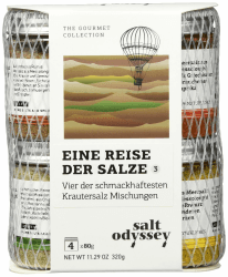 Salt Odyssey Combo mit Kräutern und Gewürzen 4 X 80gr, 320 g Salze mit mit Kräutern und Gewürzen