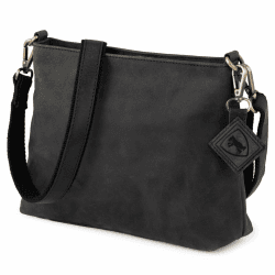 Berliner Bags Vintage Umhängetasche Marbella M, Große Schultertasche Crossbody Bag aus Leder, Handtasche für Damen - Dunkelgrau Dunkelgrau M