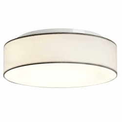 Zedelmaier Deckenlampe Stoff Rund 38cm E27x2 max.40W Deckenleuchte Weiß Stoffschirm Wohnzimmer Schlafzimmer Küche Flur Kinderzimmer Lampe Decke Lampenschirm Weiß Ø38cm