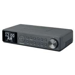 MEDION P66750 Küchen Unterbauradio (DAB+ Küchenradio, PLL UKW Radio, dimmbares TFT Farbdisplay, Koch Timer, Bluetooth, LED Leiste, inkl. Montagematerial) grau grau DAB+ | Farbdisplay
